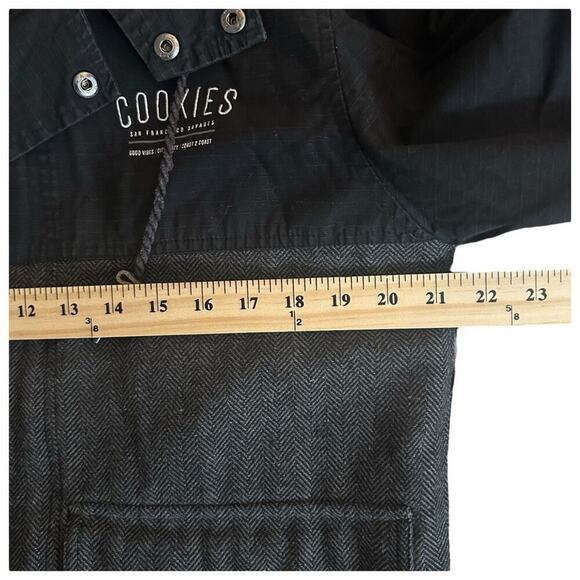 Cookies Designer Streetwear Wool Full Zip Coat Men’s S - Urban Preppy Luxury Y2K - Picture 15 of 16